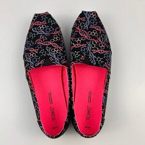 TOMS Alpargata Slip On Flats Size 8.5 GLOW IN THE DARK - DNA Shoes